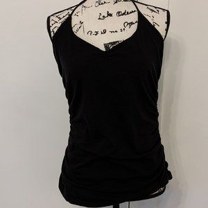 Moda International Black V-Neck Halter - Large